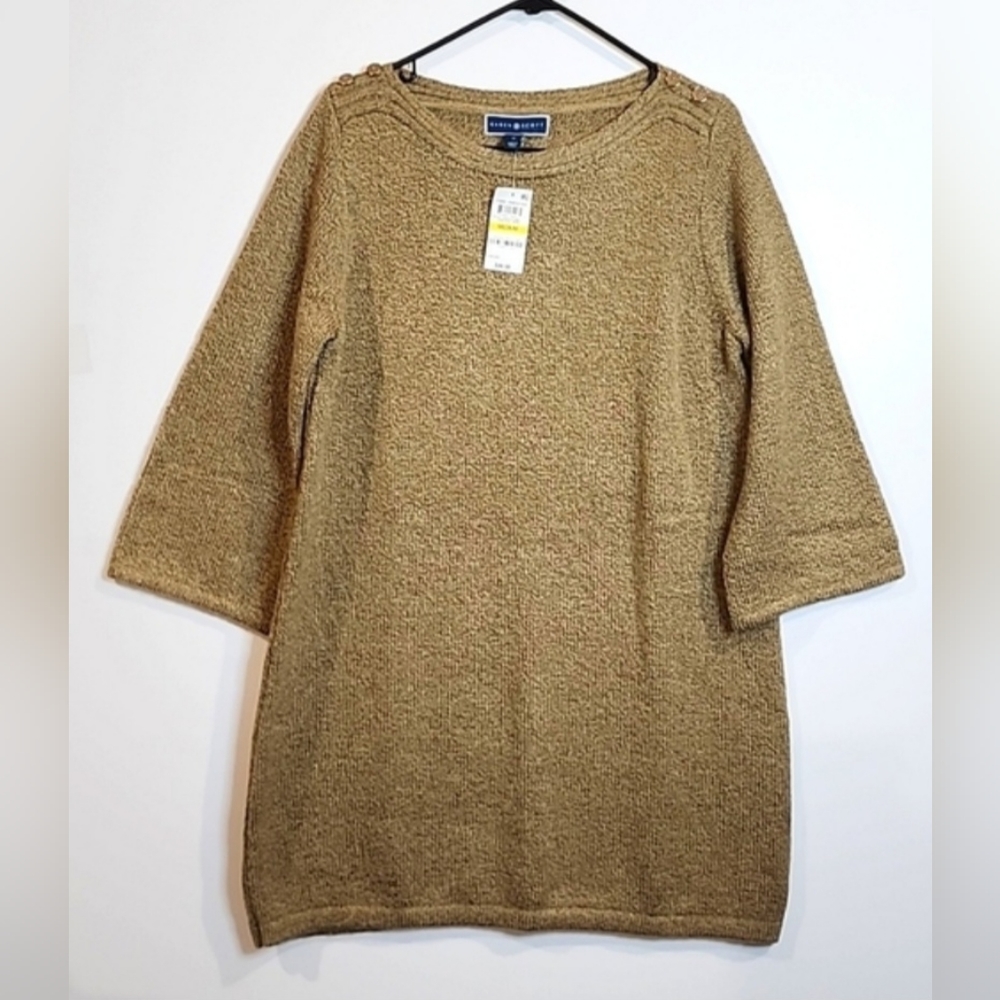 Karen Scott boat neck tunic sweater NWT